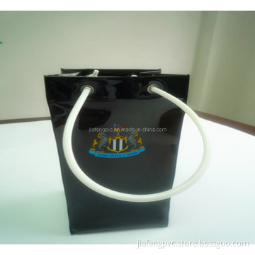Black PVC Ice Bag with White Handle